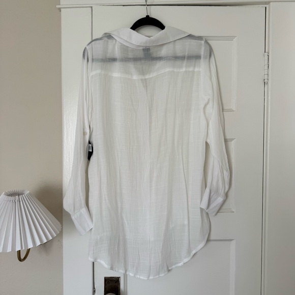 VYB White Sheer Button-Down Shirt - Picture 4 of 4